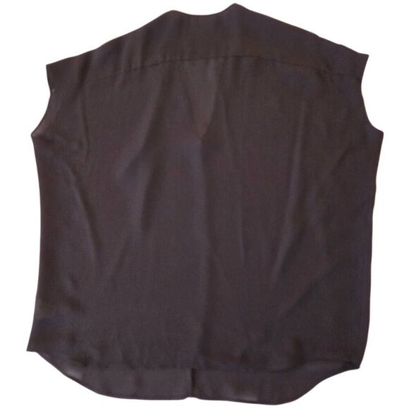 Vince Womens Black V Neck Off Shoulder Silk Blouse Size Small - Picture 2 of 9